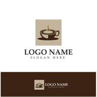 xícara de café logotipo modelo vetorial ícone ilustração design vetor