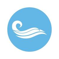 onda de água, modelo de logotipo de design de ilustração vetorial de praia de onda vetor