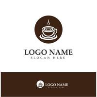 xícara de café logotipo modelo vetorial ícone ilustração design vetor