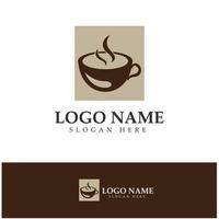 xícara de café logotipo modelo vetorial ícone ilustração design vetor