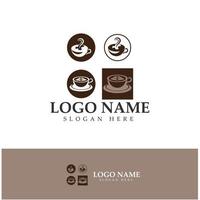 xícara de café logotipo modelo vetorial ícone ilustração design vetor