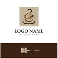 xícara de café logotipo modelo vetorial ícone ilustração design vetor