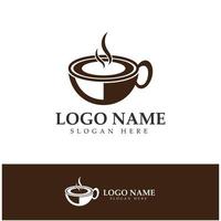 xícara de café logotipo modelo vetorial ícone ilustração design vetor