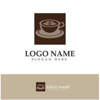 xícara de café logotipo modelo vetorial ícone ilustração design vetor