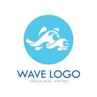 vetor de ícone de modelo de design de logotipo de onda de água