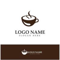 xícara de café logotipo modelo vetorial ícone ilustração design vetor