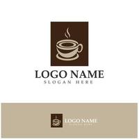 xícara de café logotipo modelo vetorial ícone ilustração design vetor