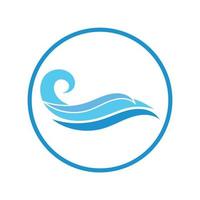 onda de água, modelo de logotipo de design de ilustração vetorial de praia de onda vetor