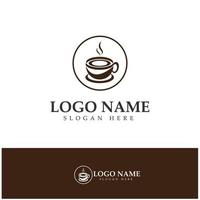 xícara de café logotipo modelo vetorial ícone ilustração design vetor