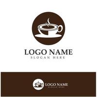 xícara de café logotipo modelo vetorial ícone ilustração design vetor