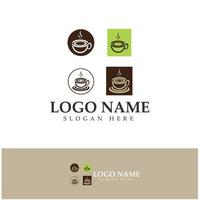 xícara de café logotipo modelo vetorial ícone ilustração design vetor