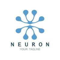 logotipo de neurônio ou design de logotipo de célula nervosa, ícone de modelo de ilustração de logotipo de molécula com conceito de vetor