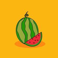 ilustração em vetor de desenhos animados de frutas melancia