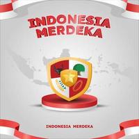 hari kemerdekaan indonésia significa cartaz do dia da independência indonésia post de mídia social vetor