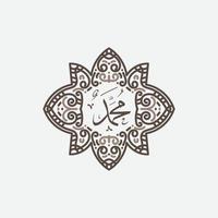 caligrafia árabe de muhammad. modelo de cartão de saudação mawlid al-nabawi al-shareef com moldura ou ornamento vetor