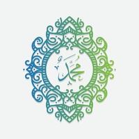 caligrafia árabe e islâmica do profeta muhammad, a paz esteja com ele, a arte islâmica tradicional e moderna pode ser usada para muitos tópicos como mawlid, el-nabawi. tradução, o profeta muhammad vetor