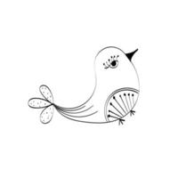 design de pássaro bonito desenhado à mão para impressão ou uso como pôster, cartão, panfleto ou camiseta vetor