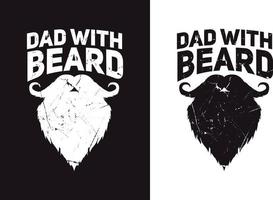 pai com design de camiseta vintage de barba vetor