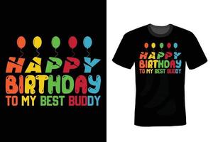 design de camiseta de citação de aniversário, vintage, tipografia vetor