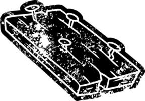desenho de ícone grunge de unhas em uma placa vetor