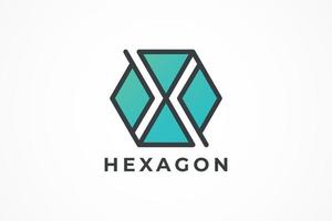 vetor de logotipo hexagonal abstrato