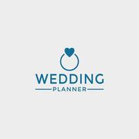 conceito de design de logotipo de planejador de casamento vetor