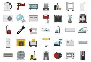 conjunto de ícones de eletrodomésticos, estilo simples vetor