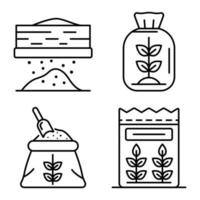 conjunto de ícones de farinha, estilo de contorno vetor