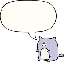 gato de desenho animado e bolha de fala vetor