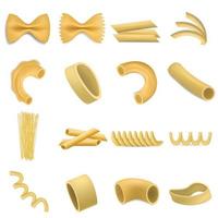 conjunto de maquete penne de macarrão fusilli, estilo realista vetor