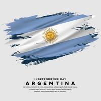 novo design do vetor do dia da independência da argentina. bandeira argentina com pincel abstrato