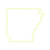 mapa de Arkansas em fundo branco vetor