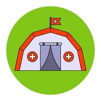 tenda médica ajuda gratuita às pessoas. ilustração vetorial plana.