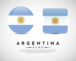 vetor de ícone de bandeira argentina realista. conjunto de vetor de emblema de bandeira argentina