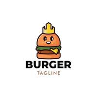 design de logotipo de hambúrguer vetor