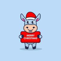 mascote de burro de natal vetor