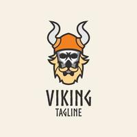 logotipo da cabeça viking vetor