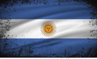 vetor de fundo ondulado bandeira argentina com estilo de pincelada. ilustração em vetor dia da independência da argentina.