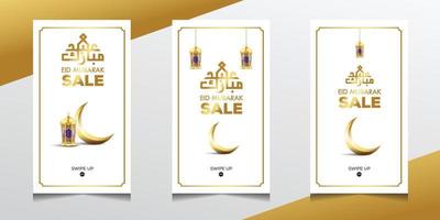 histórias de venda eid postam anúncio de banners de modelo. ilustração vetorial editável. vetor