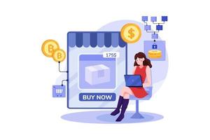 plataforma blockchain para e-commerce vetor