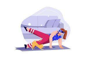 fitness virtual usando tecnologia vr vetor