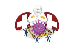 conceito de ilustração plana de bloqueio de coronavírus vetor