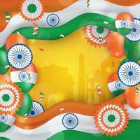 fundo realista do dia da independência da índia vetor