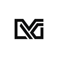 mg ou gm vetor de design de logotipo de letra inicial.