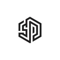 vetor de design de logotipo de letra inicial sp ou ps.