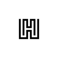 hw ou wh vetor de design de logotipo de letra inicial