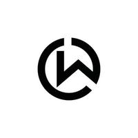 vetor de design de logotipo de letra inicial cw ou wc.