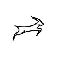 conceito de design de logotipo de ícone de vetor de linha de cabra.