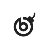 logotipo da letra b inicial com conceito de design de vetor de bomba