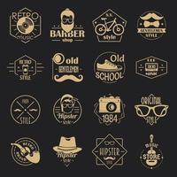 conjunto de ícones vintage de logotipo hipster, estilo simples vetor